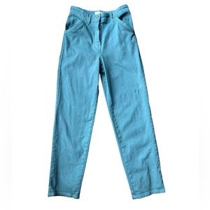 Wilfred Free High Rise Pants Straight Leg Size 2 Blue Green Rigid Jeans